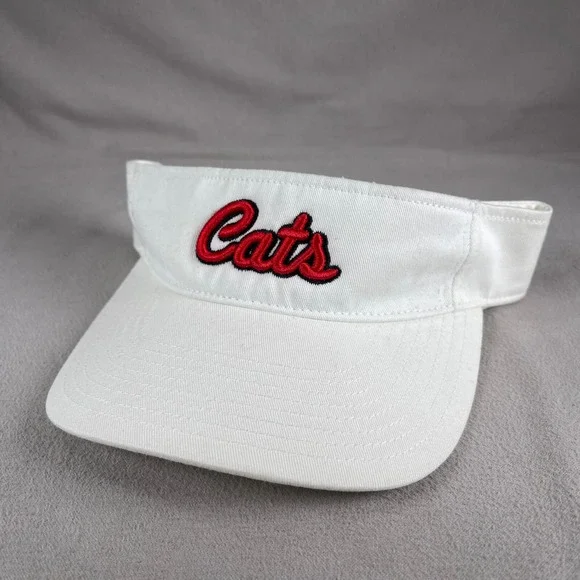 Cats Visor Hat Men OS White Embroidered Strapback Sun Cap Richardson Sports - Picture 11 of 11